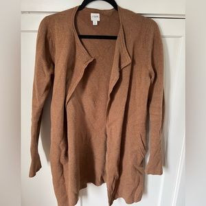 J. Crew Camel Open Front Cardigan/Coat Size Small